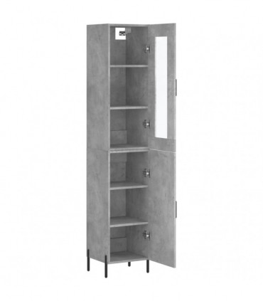 vidaXL Highboard Concrete Grey 34.5x34x180 cm Engineered Wood