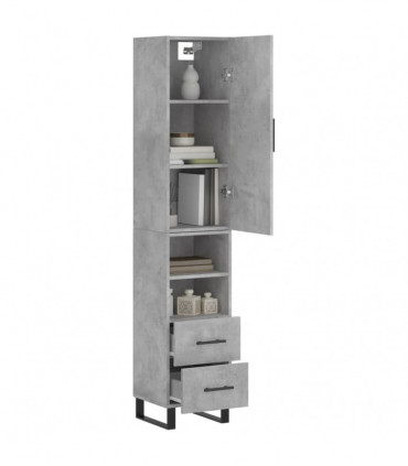 vidaXL Highboard Concrete Grey 34.5x34x180 cm Engineered Wood