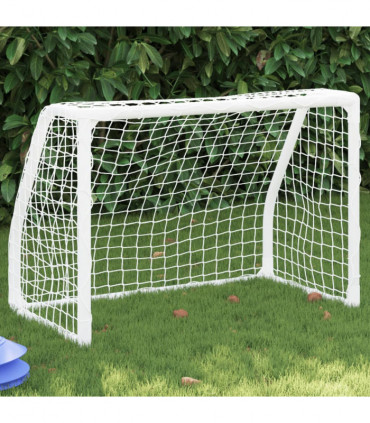 vidaXL Kids' Football Goals 2 pcs with Ball White 64x35x48 cm Metal