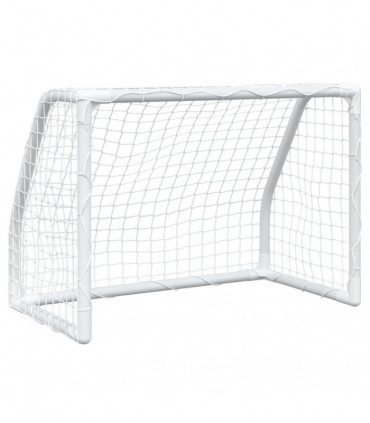 vidaXL Kids' Football Goals 2 pcs with Ball White 64x35x48 cm Metal