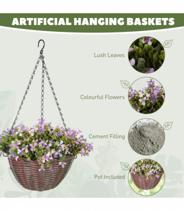 Artificial hanging basket