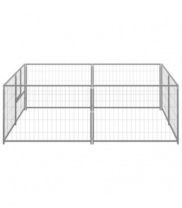 Dog Kennel Silver 4 m² Steel