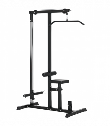 Exercise Pulldown Machine Power Tower with Adjustable Seat Cables HOMCOM