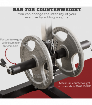 Exercise Pulldown Machine Power Tower with Adjustable Seat Cables HOMCOM