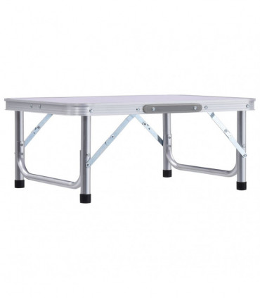 Folding Camping Table White Aluminium 60x45 cm