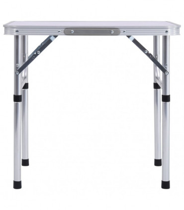 Folding Camping Table White Aluminium 60x45 cm