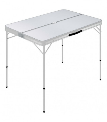 Folding Camping Table with 2 Benches Aluminium White