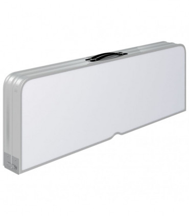 Folding Camping Table with 2 Benches Aluminium White