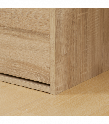 Shoe Bench Natural Wood Finish 60cm x 30cm x 50cm Entryway Cushion Storage