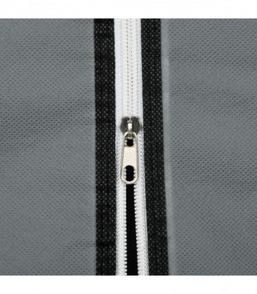 HOMCOM Fabric Portable Wardrobe with 2 Fabric Drawers, Hanging Rail, Grey