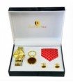 Luis Cardini Mens Watch, Tie, Cufflinks & Keychain Gift Sets 27144