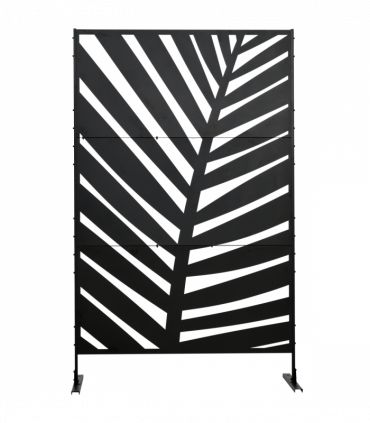 Outsunny 6.5FT Metal Outdoor Privacy Screen Panel with Stand, Banana Leaf Style