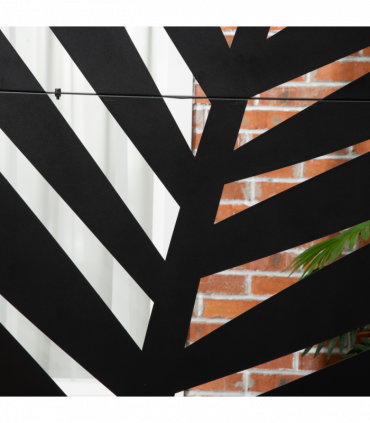 Outsunny 6.5FT Metal Outdoor Privacy Screen Panel with Stand, Banana Leaf Style