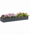 Outsunny Galvanised Raised Bed for Garden, Outdoor Elevated Planter Box, Grey