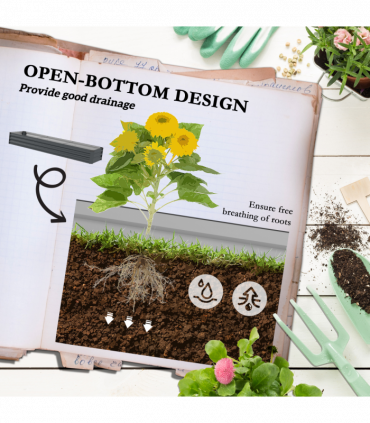 Outsunny Galvanised Raised Bed for Garden, Outdoor Elevated Planter Box, Grey