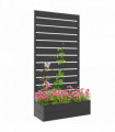 Outsunny Raised Garden Bed with Trellis Standing Patio Planter Box Black
