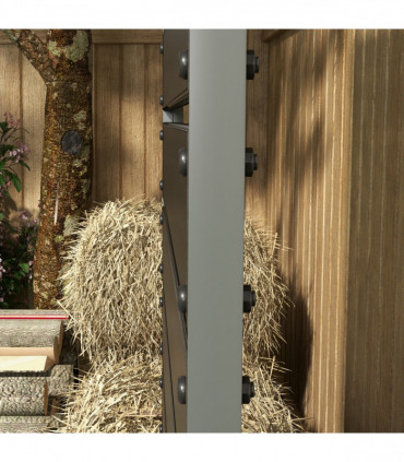 Outsunny Raised Garden Bed with Trellis Standing Patio Planter Box Black