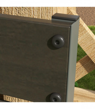 Outsunny Raised Garden Bed with Trellis Standing Patio Planter Box Black