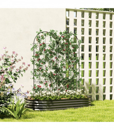 Outsunny Set of 2 Metal Garden Trellis, Outdoor Trellis Panels, 150 x 50 cm