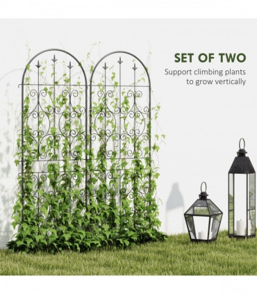 Outsunny Set of 2 Metal Garden Trellis, Outdoor Trellis Panels, 150 x 50 cm