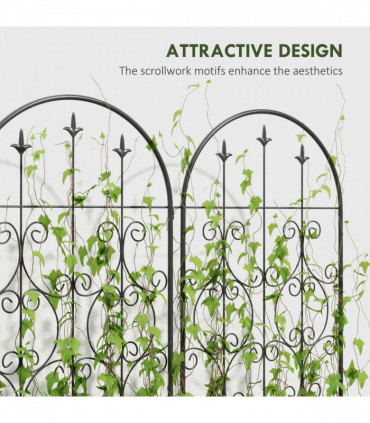 Outsunny Set of 2 Metal Garden Trellis, Outdoor Trellis Panels, 150 x 50 cm