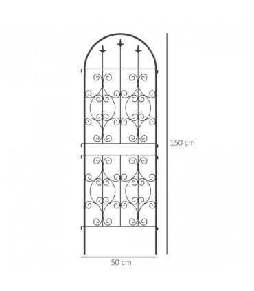 Outsunny Set of 2 Metal Garden Trellis, Outdoor Trellis Panels, 150 x 50 cm