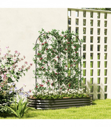 Outsunny Set of 2 Metal Garden Trellis, Outdoor Trellis Panels, 150 x 50cm