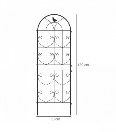 Outsunny Set of 2 Metal Garden Trellis, Outdoor Trellis Panels, 150 x 50cm