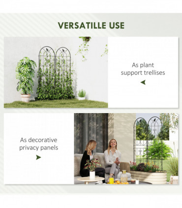 Outsunny Set of 2 Metal Garden Trellis, Outdoor Trellis Panels, 150 x 50cm