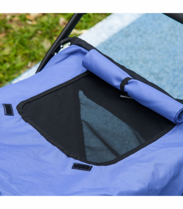 PawHut Foldable Pet Stroller with Cushion, for M, L Dogs - Blue