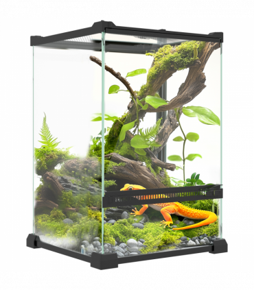 PawHut Glass Reptile Terrarium, 12L Vivarium for Lizards Frogs Snakes Turtles