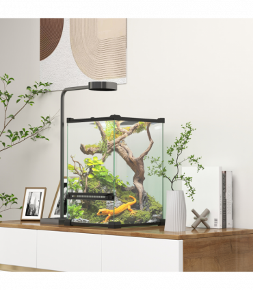 PawHut Glass Reptile Terrarium, 12L Vivarium for Lizards Frogs Snakes Turtles
