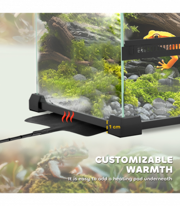 PawHut Glass Reptile Terrarium, 12L Vivarium for Lizards Frogs Snakes Turtles