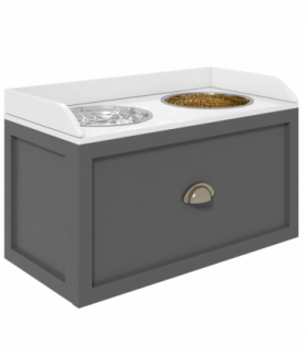 PawHut Stainless Steel Raised Dog Bowl with 21L Storage Drawer, for Large Dogs