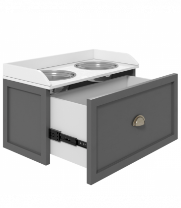 PawHut Stainless Steel Raised Dog Bowl with 21L Storage Drawer, for Large Dogs