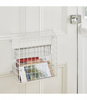 White Letter Box Catcher Basket With Lift Up Lid