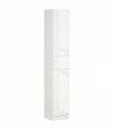 kleankin High Gloss Tall Bathroom Cabinet with Adjustable Shelves White