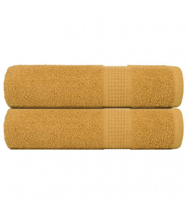 vidaXL Hand Towels 2 pcs Gold 50x100 cm 360 gsm 100% Cotton
