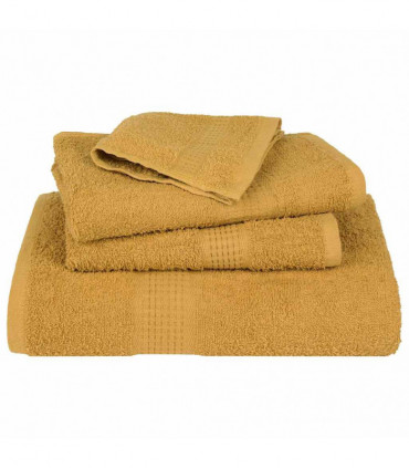 vidaXL Hand Towels 2 pcs Gold 50x100 cm 360 gsm 100% Cotton