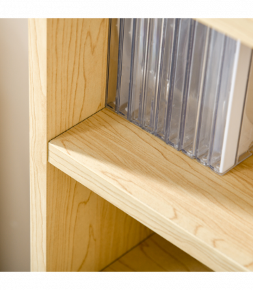 Multimedia Shelf 21L 75H cm Pine Wood Colour Solid MDF Particle Board 204 CDs