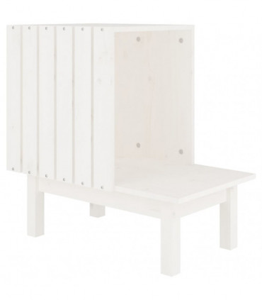Cat House White 60x36x60 cm Solid Wood Pine