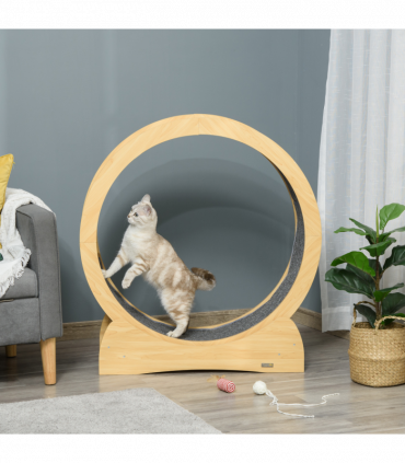 Cat Treadmill, Wooden Cat Running Wheel with Brake, Cat Exercise Wheel