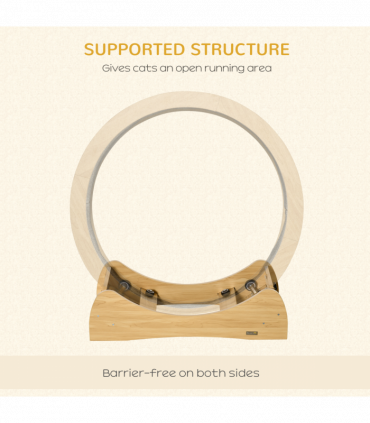 Cat Treadmill, Wooden Cat Running Wheel with Brake, Cat Exercise Wheel