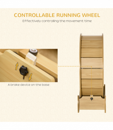 Cat Treadmill, Wooden Cat Running Wheel with Brake, Cat Exercise Wheel
