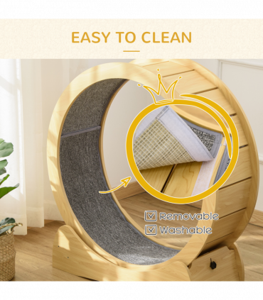 Cat Treadmill, Wooden Cat Running Wheel with Brake, Cat Exercise Wheel