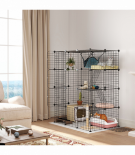 Customisable Cat Playhouse - Four-Tier Design for Up to Three Cats