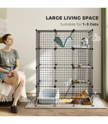 Customisable Cat Playhouse - Four-Tier Design for Up to Three Cats