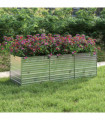 Garden Raised Bed 240x80x77 cm Galvanized Steel Silver