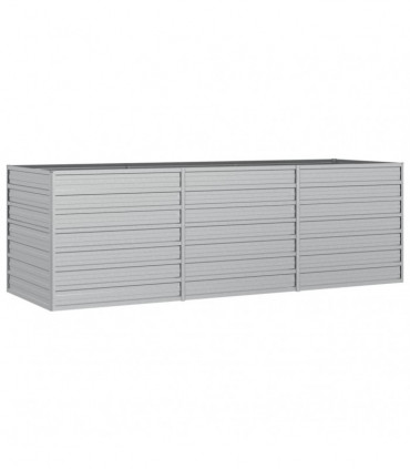 Garden Raised Bed 240x80x77 cm Galvanized Steel Silver