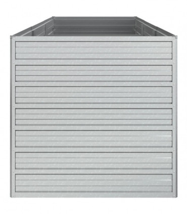 Garden Raised Bed 240x80x77 cm Galvanized Steel Silver